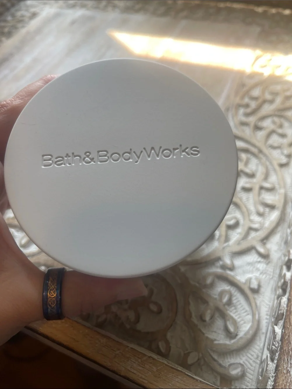 Bath & Body Works Banana Cream Latte Soy Candle - Cream/Gray